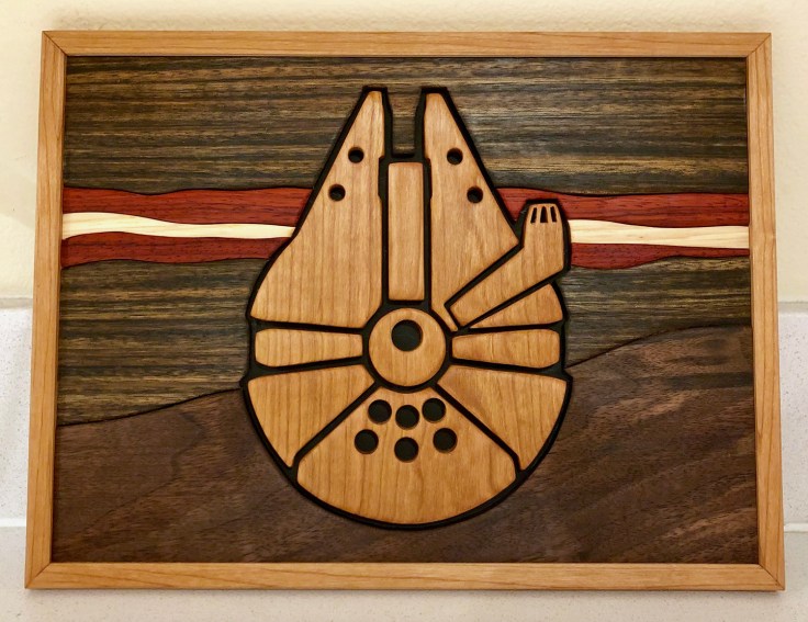 Millenium Falcon Woodcut